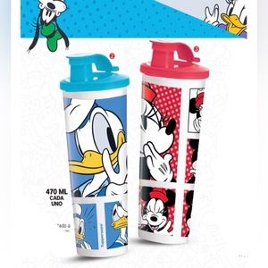 Tupperware Disney Tumbler  With  Flip-Top Set of 2  Donald & Minnie